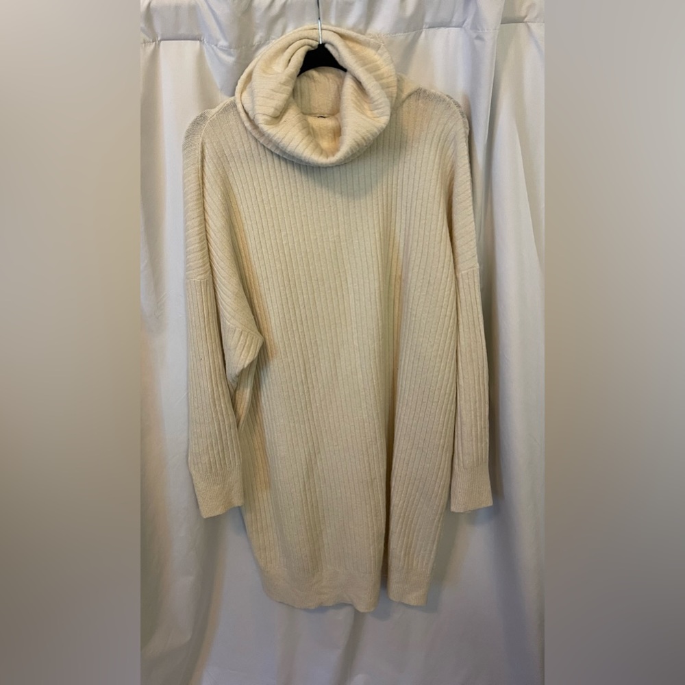 Slouch neck sweater dress